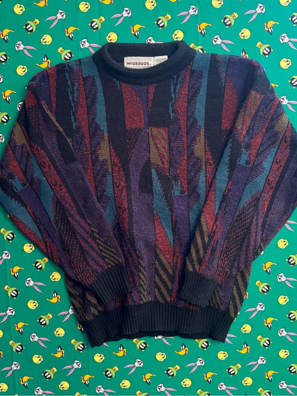 McGregor Navy Multicolor Abstract Crewneck Sweater